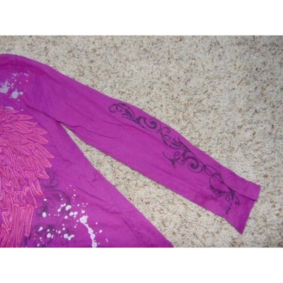 Girls 2 Shirts Sugar Tart Place 14 Purple Embroidered Skull Long Sleeve Tops - Picture 5 of 10